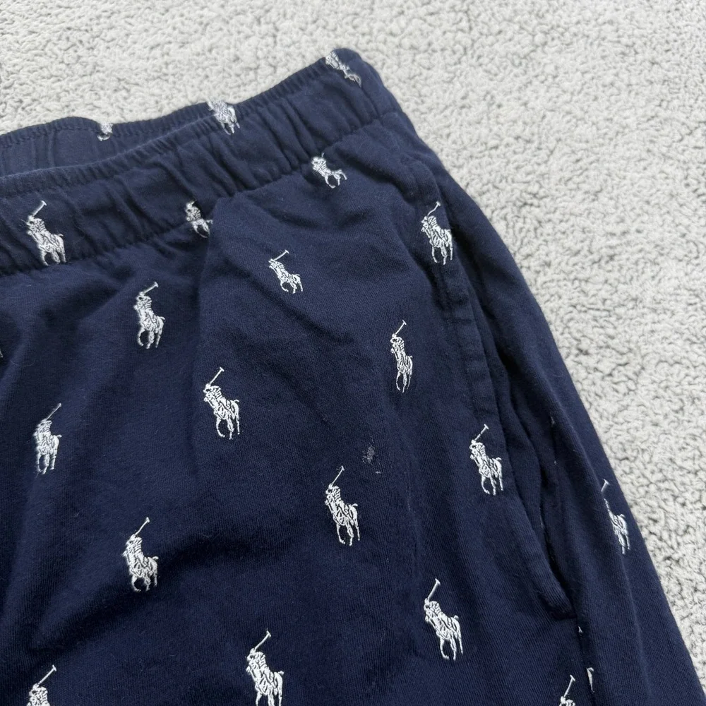 Polo Ralph Lauren Pajama Shorts Mens XL Blue Pony Print Lounge Sleep Loungewear